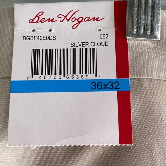 Ben Hogan Dress Pants Men's Size 36X32 Beige Flat Front Flex Waist Pockets New - Picture 3 of 12